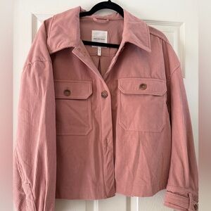Avec Les Filles Dusty Rose Corduroy Trucker Jacket